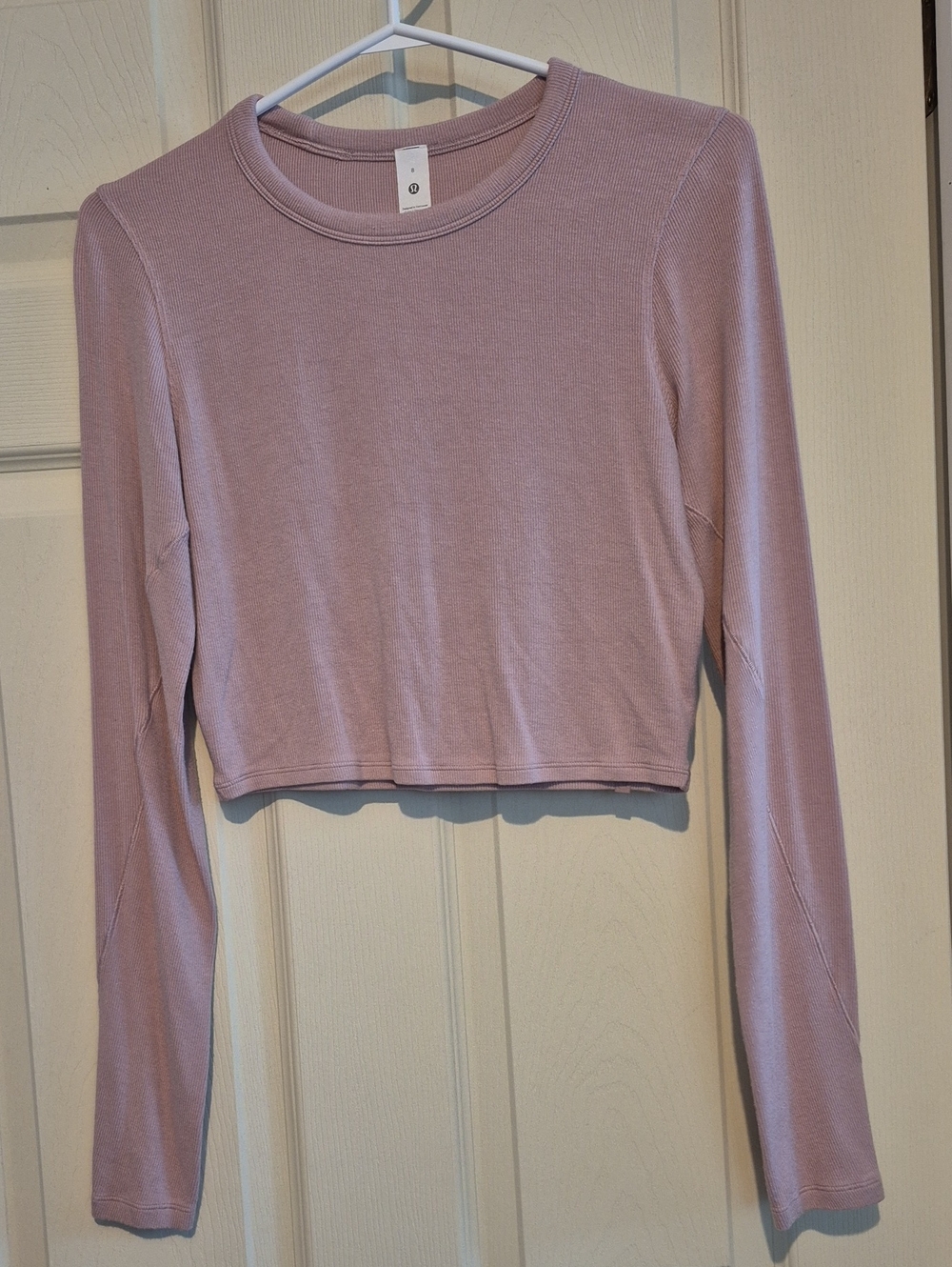 🍋 Lululemon Hold Tight Straight-Hem Cropped Long-Sleeve Shirt Adapative Pink